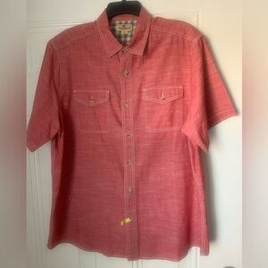 Men’s Woolrich Red Casual Button Down Shirt 100% Cotton Size XL